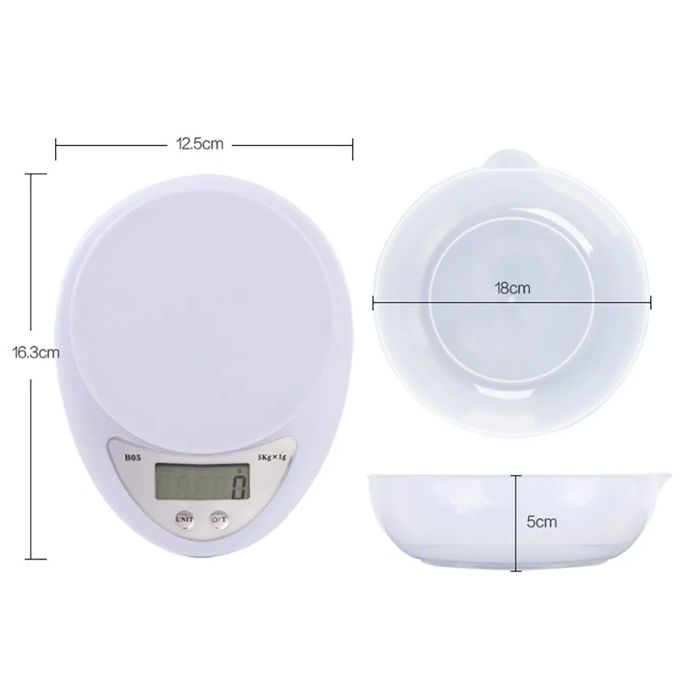 Новые кухонные весы 5 кг x 1 г портативные электронные цифровые для приготовления