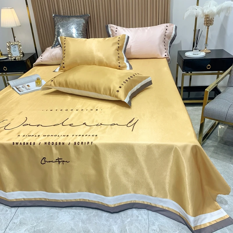 2020 новые продукты чистый цвет вышитый лед Шелковый коврик покрывало простыня