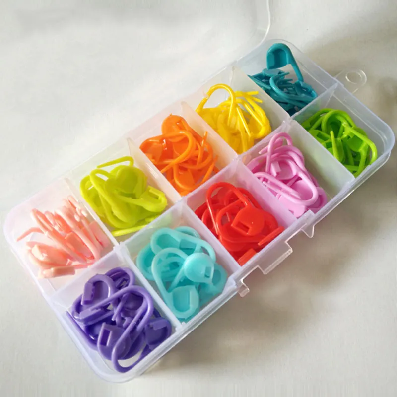 

Simple Knitting Crochet Plastic Locking Stitch Markers Stitch Colorful Needle Clip Sweater Knit Tool Mark Clasp F2