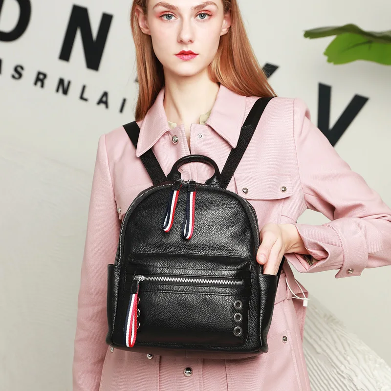 

OUSSON Multi-Function Large Capacity Backpack Women Backpack Leather Backpacks Softback Bags Brand Name Bag Preppy Style Bag