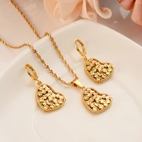 gold necklace earring set women party gift dubai love heart crownjewelry sets bridal party gift diy charms girls kid jewelry