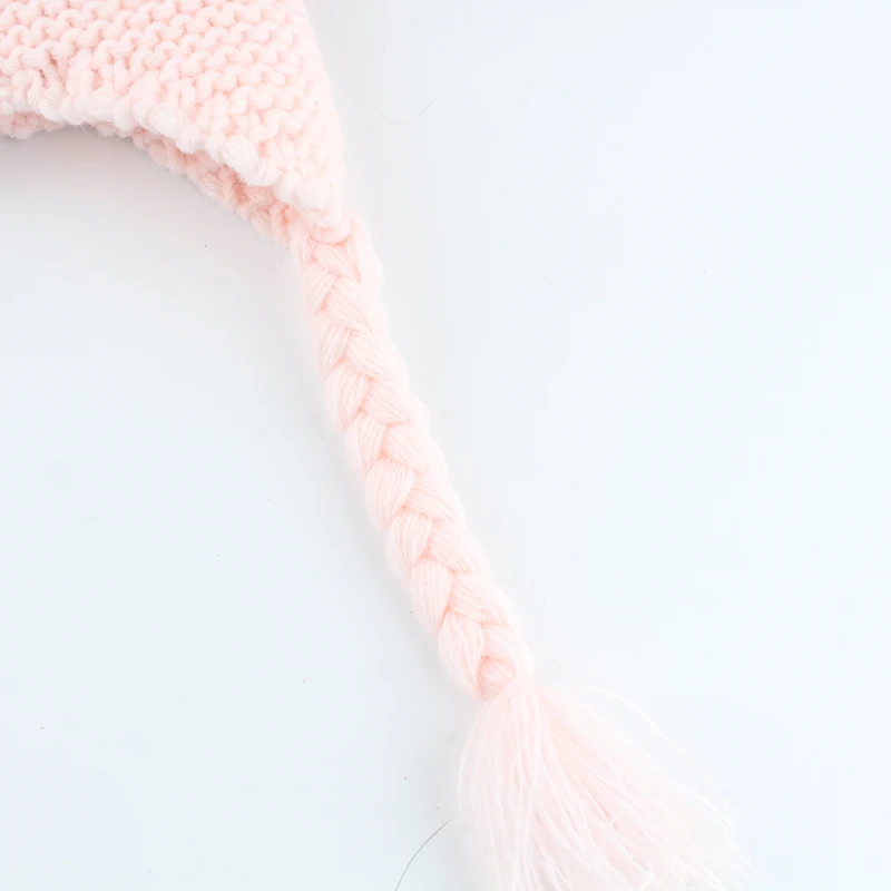 Шапка с помпоном из натурального меха енота для детей зимняя вязаная теплая