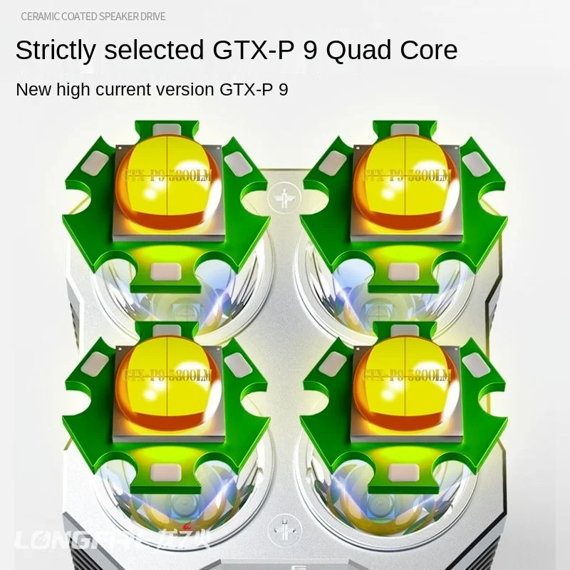 quad core led flashlight strong light rechargeable lantern super bright small special forces outdoor multi functional spotlight free global shipping