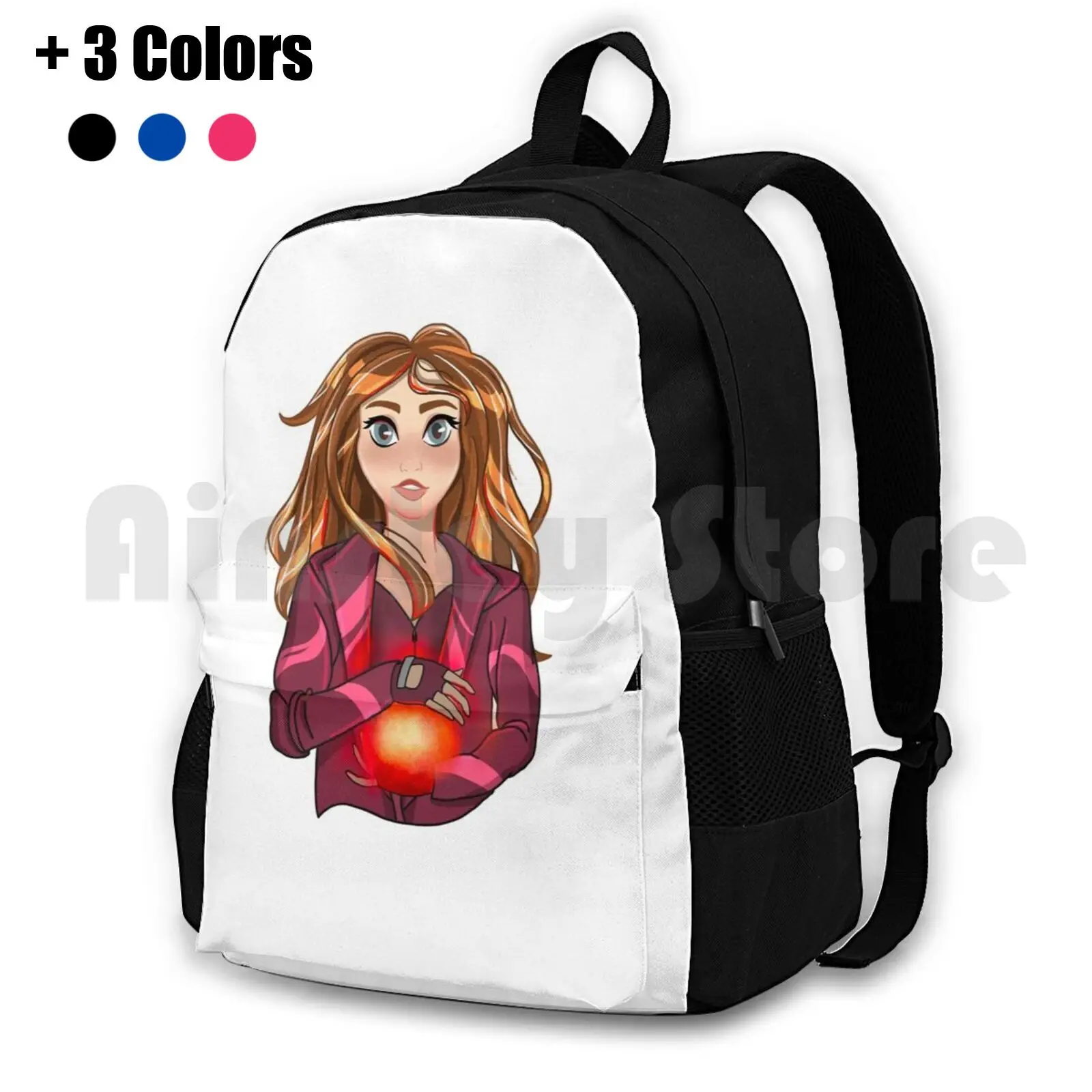 

Girl Superhero Outdoor Hiking Backpack Waterproof Camping Travel Wanda Woman Superhero Girl Superhero Witch Hero Red Girl