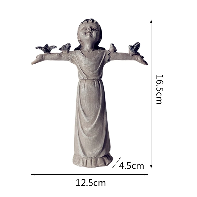 

Easter Girl Garden Statue Outdoor Resin Godness with Birds Sculptures Ornaments for Garden Lawn Doll Landscape Decoration