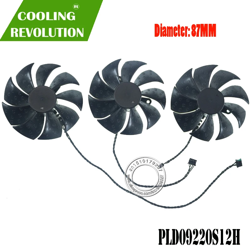Вентилятор видеокарты PLD09220S12H 12 В постоянного тока 0 55 А 4 контакта для EVGA RTX 2080Ti FTW3
