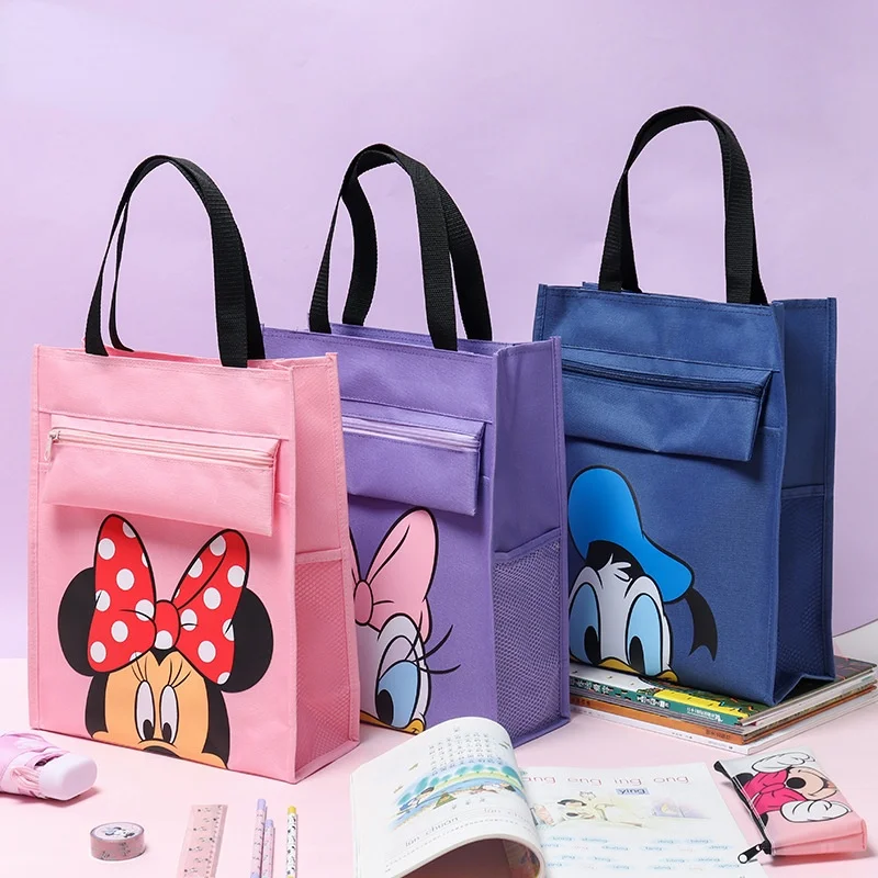 

Disney Mickey students carry books and documents canvas bag art cram school tote bag remedial bag