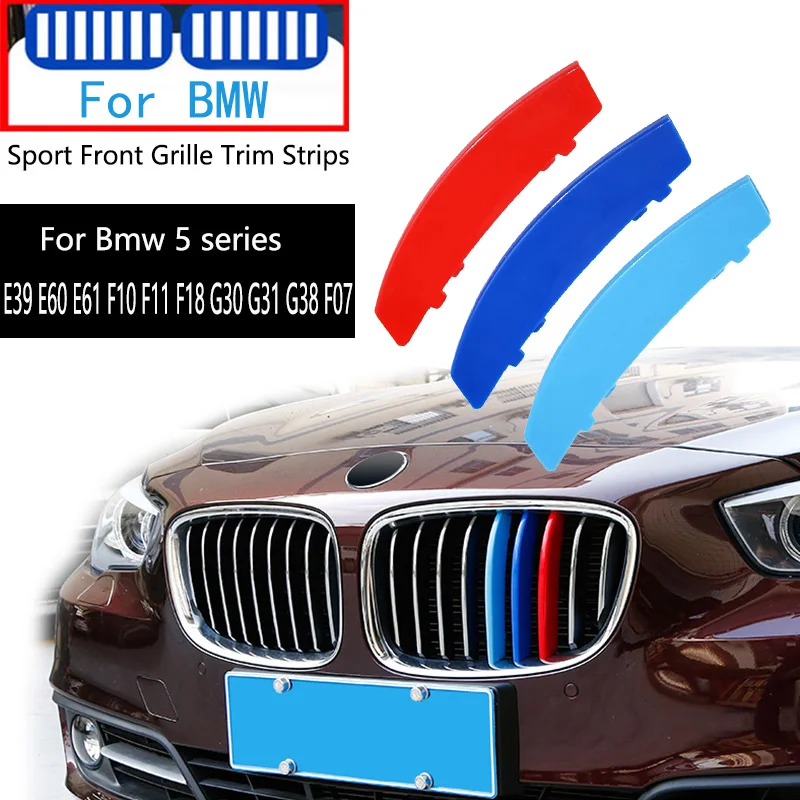 For BMW Series 5 E39 E60 E61 F10 F11 F18 G30 G31 G38 F07 E34 F12 F20 G20 520 525 530 540 528 I LI M Car Front Grille Trim Strips