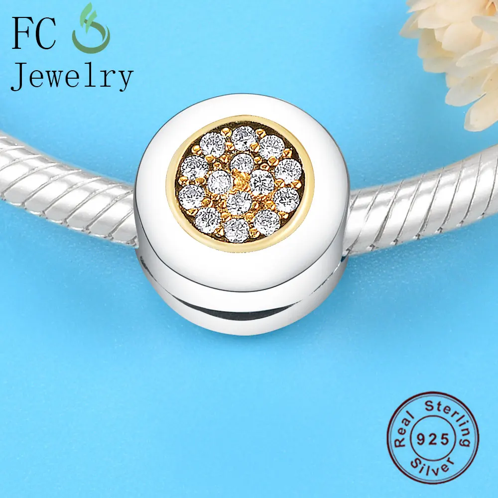 Женский шарм браслет из серебра 925 пробы с фианитами|Бусины| |