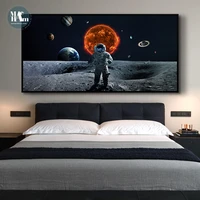 nordic space spaceship wall art canvas painting modern art poster print horizontal picture for living room bedroom decor