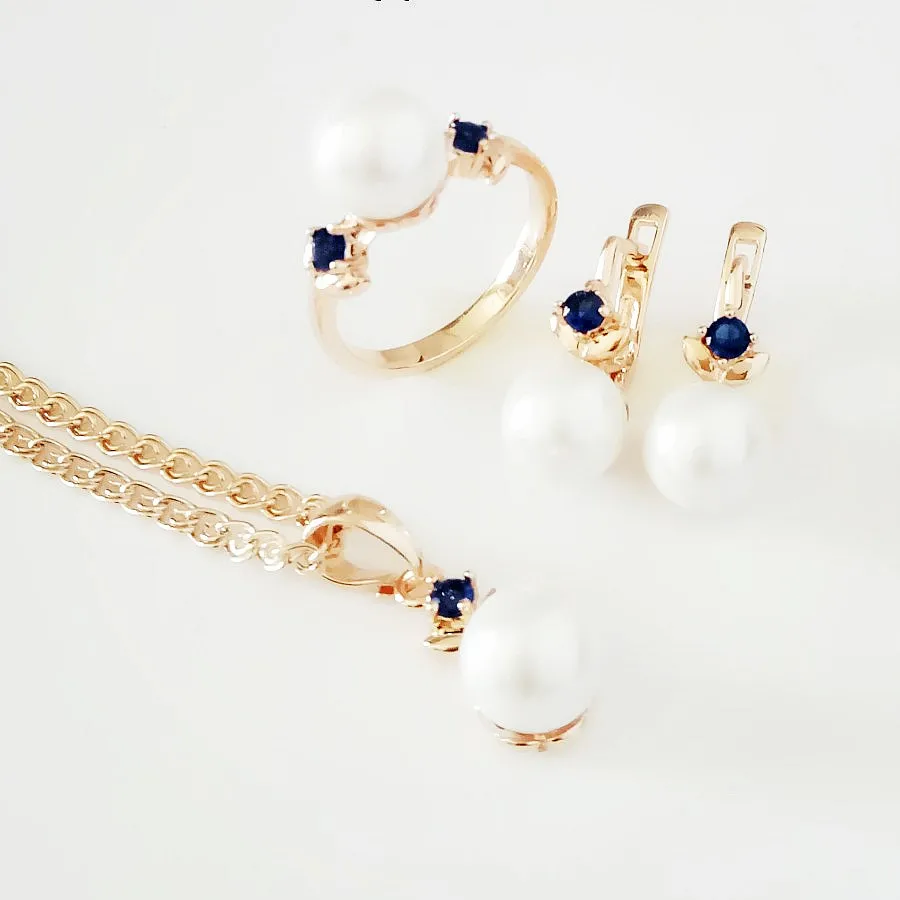 Комплект ювелирных изделий из искусственного жемчуга Новый Модный Ювелирный