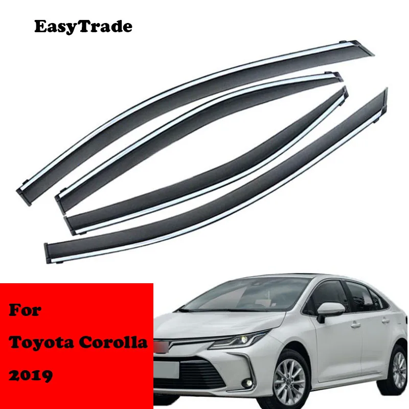 Car Window Visor Door Rain Sun Shield For Toyota Corolla 2014-2019 Side Guard Cover Trim Accessories | Автомобили и мотоциклы