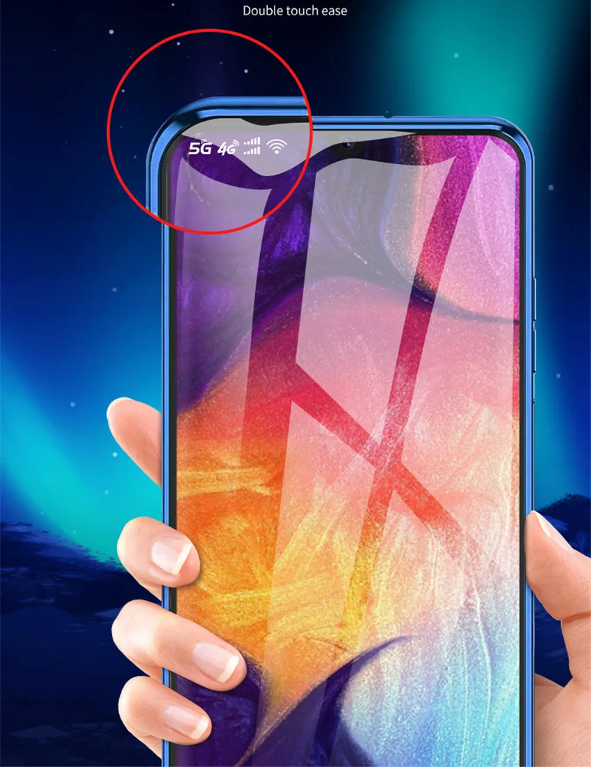 Magnetic case For samsung Galaxy m30s Double side tempered Glass cover on the For samsung a50 a30 a70 a20 a50s fundas capa coque