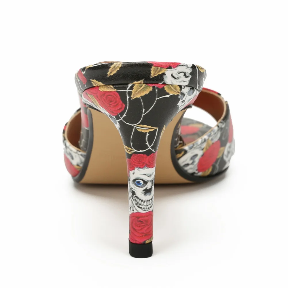 Summer Womens Slippers Sexy Platform Sandals Pu Leather Slippers for Girls High Heel 8cm Casual Sports Fitness Ladies Shoe Black