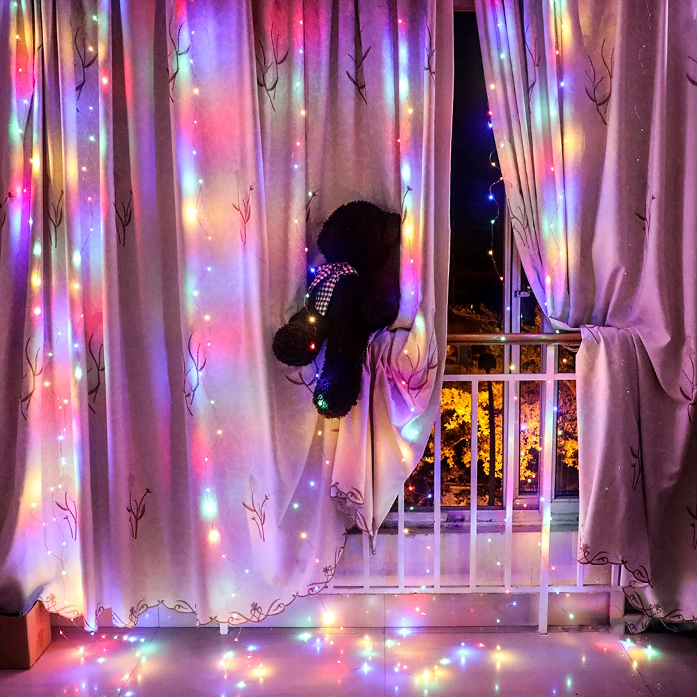 СВЕТОДИОДНАЯ Гирлянда GFLAI с дистанционным управлением LED занавеска для дома