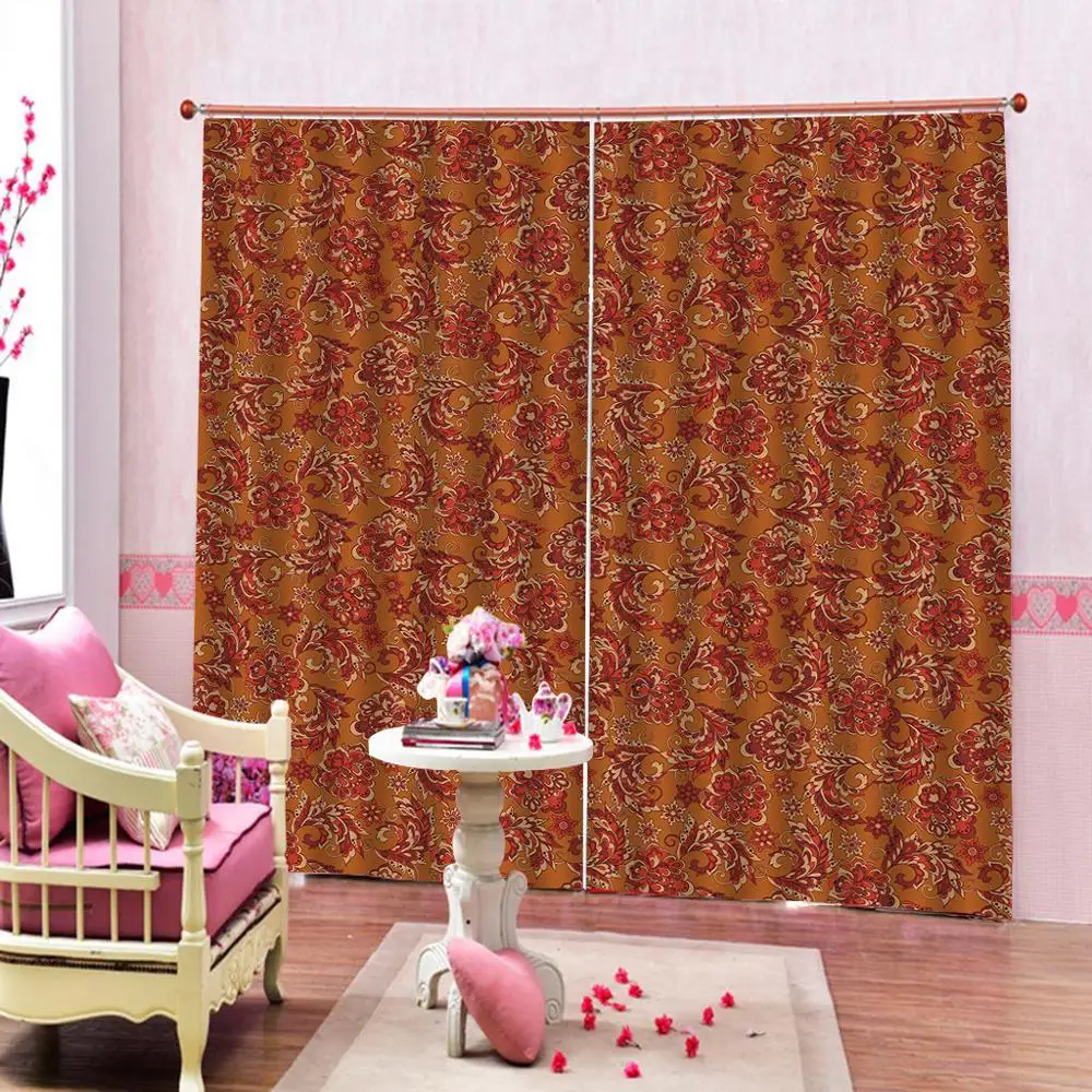 

Photo Custom Flower Curtains for Windows Drapes Luxury Printing Shade Curtain For Living Room Bedroom Curtains