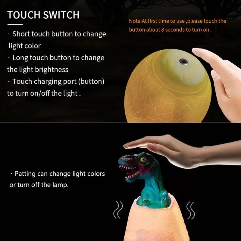 

New Dinosaur Night light 3D Dinosaur Toys Gifts For Boys Pat Lamp with 16 & Remote Birthday Kids Gifts Colors Control Dinos T5P0