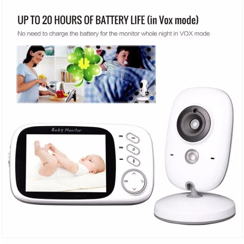

3.2 Inch Wireless Video Color Baby Monitor High Resolution Baby Nanny Security Camera Night Vision Temperature Monitoring 20#