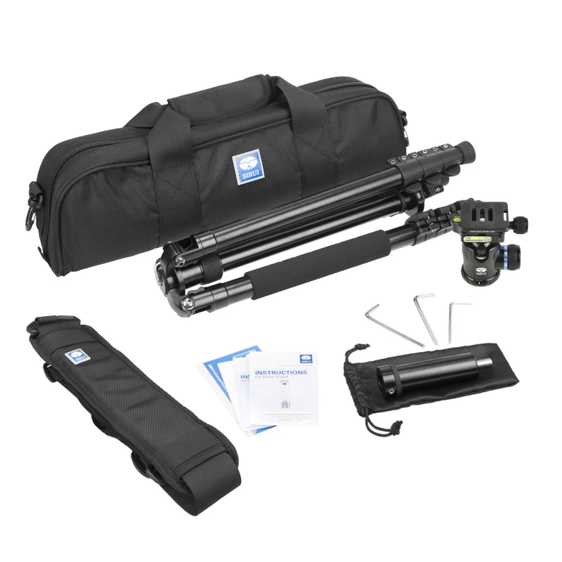 

ET1004+K10X Sirui Pro Photo Studio Accessories Aluminum Tripod+Ball Head+Quick Release Plate 3in1 Kit Travel For Digital Camera