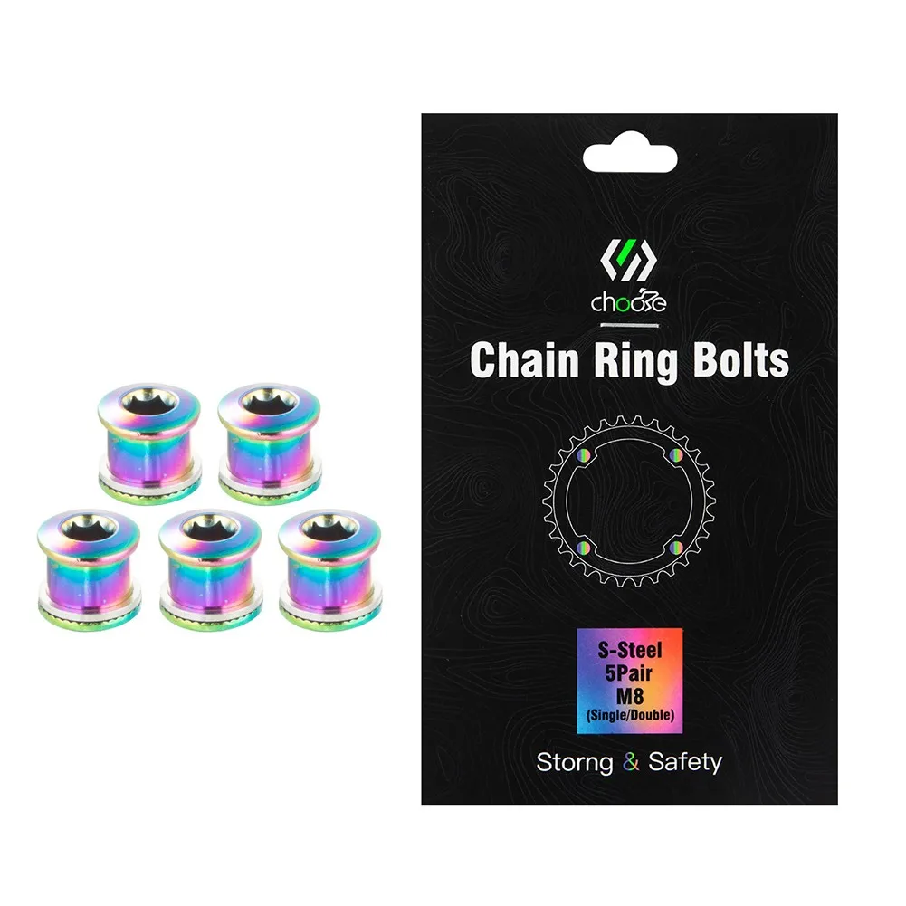 

5pcs MTB Road Bike Single Double Chainring Bolts Sprocket Chainwheel Movable Gaskets CNC Chain Ring Screws Bicycle Parts