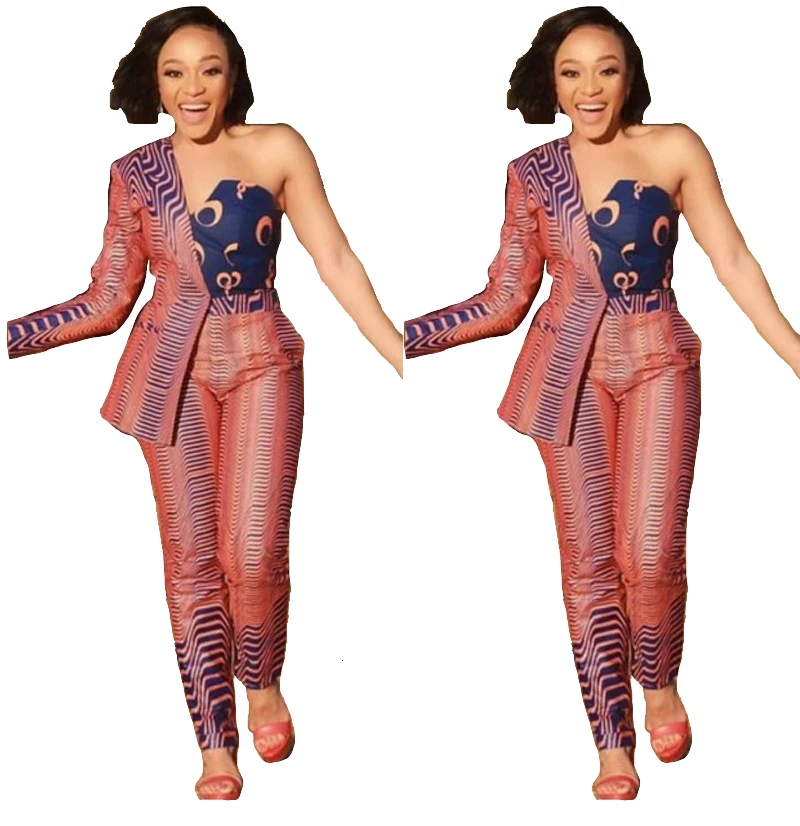 2019 зимний женский комплект на одно плечо с неровным принтом без бретелек