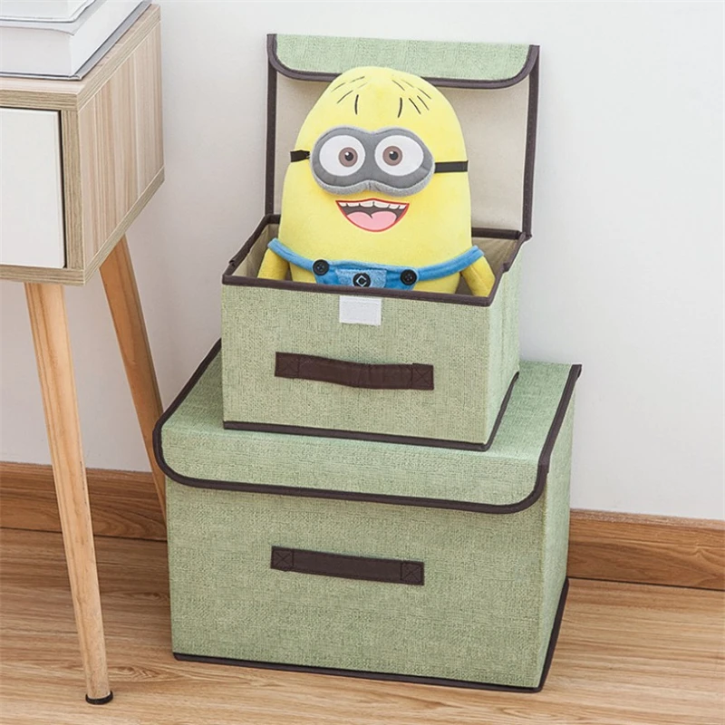 

Foldable Non Woven Fabric Storage Box with Lids Household Toy Snacks Sundries Organizer Storage Boxes Basket Cloth Storage Box