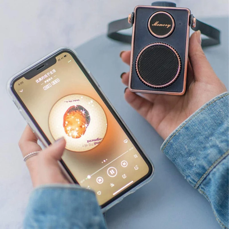 Портативный Bluetooth динамик модный ретро портативный беспроводной мини стерео 4. 0