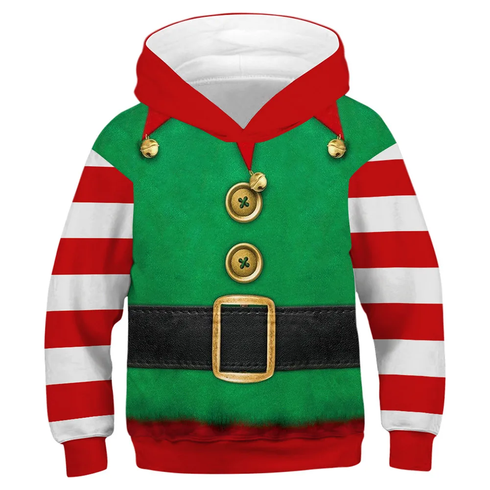 Детская Рождественская Толстовка с капюшоном 3D принтом Elf детская повседневная