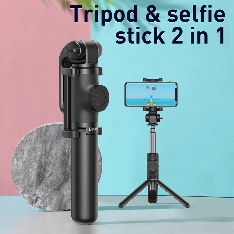 baseus bluetooth selfie stick tripod for iphone 11 pro xiaomi mi huawei samsung mobile phone flexible mini selfiestick monopod free global shipping