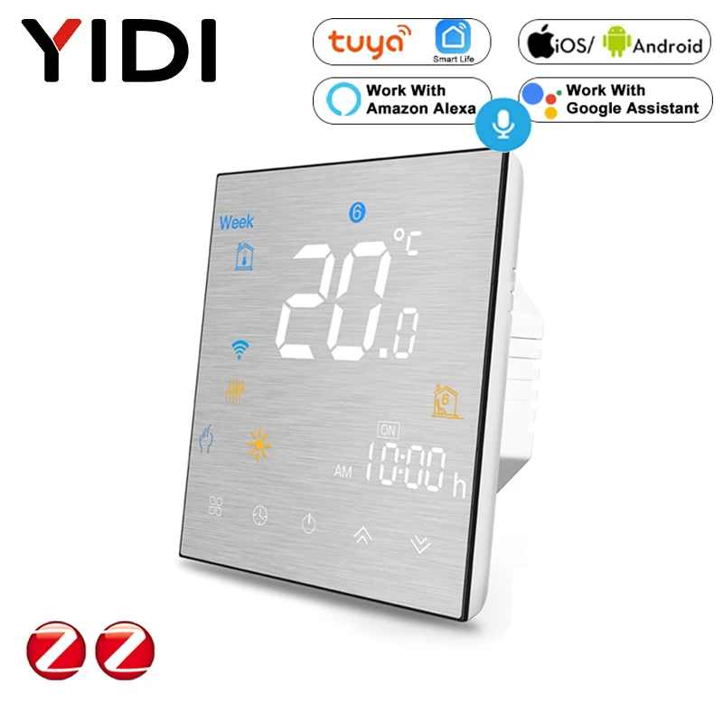 Умный термостат Tuya ZigBee с металлической матовой панелью умный нагреватель