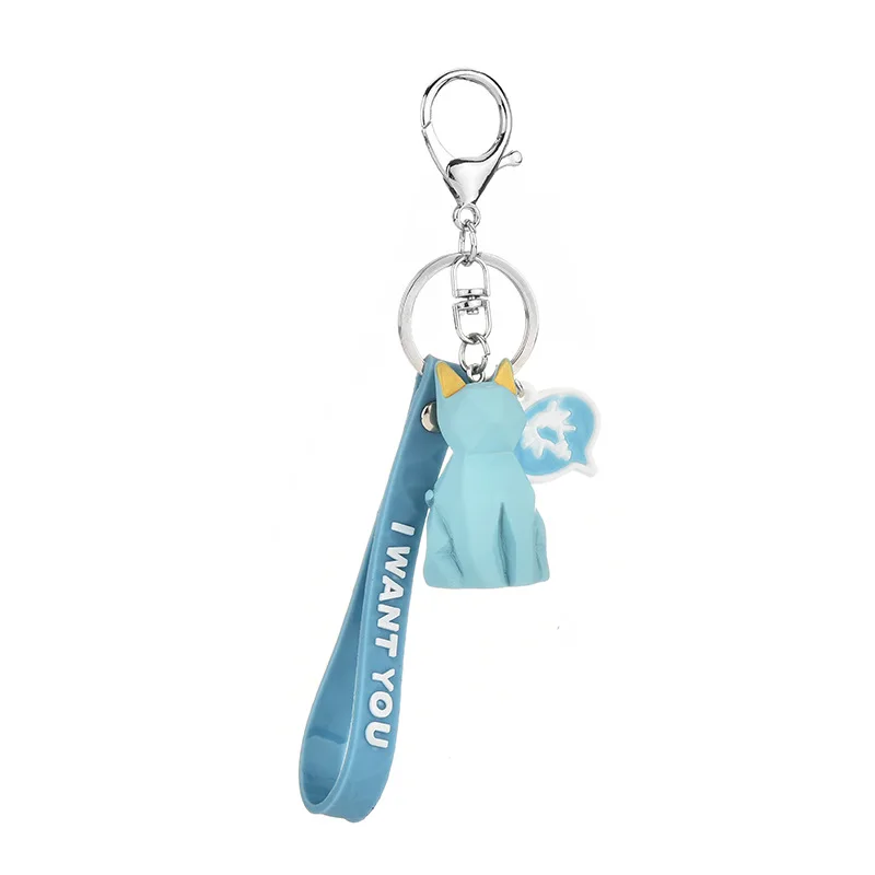 

Cartoon Creative Cut Face Geometry Family Keychain Pendant Korea Cute Pink Bear Key Chain Resin Couple Pendant