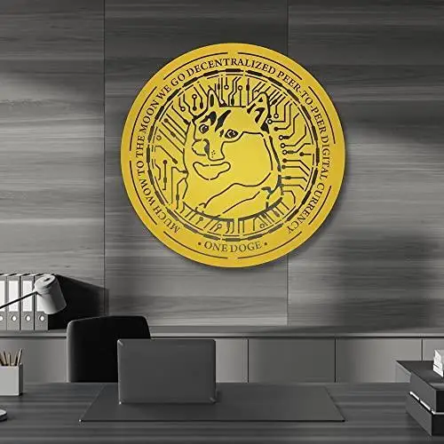 

Etgshop Metal Wall Decor Crypto Currency Wall Art Model (19x19, Doge Gold)