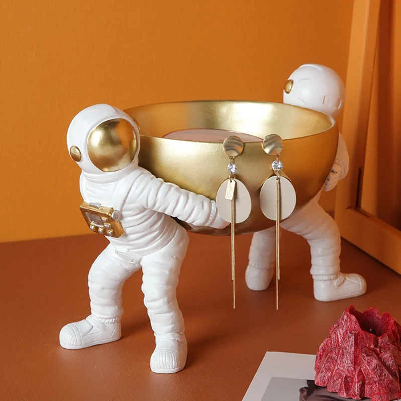 

Resin Astronaut Storage Figurines Nordic Miniature Cosmonaut Statuette Modern Statues Living Room Desk Decoration