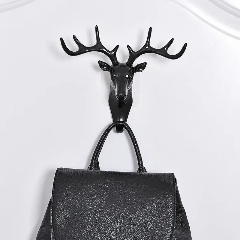 

2 PCS Antlers Wall Decoration Hook Creative Personality Deer Head Wall Hook No Trace Key Wall Hooks