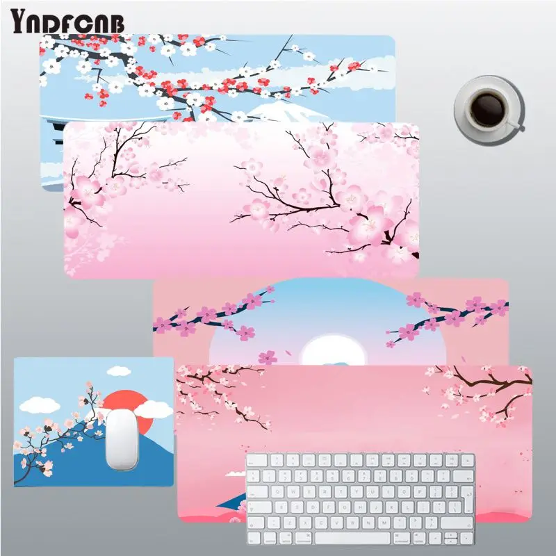 

Japanese pink cherry blossom style Gaming mousepad Mat Size for Rubber Mousemats Deak Mat for overwatch/cs go/world of warcraft