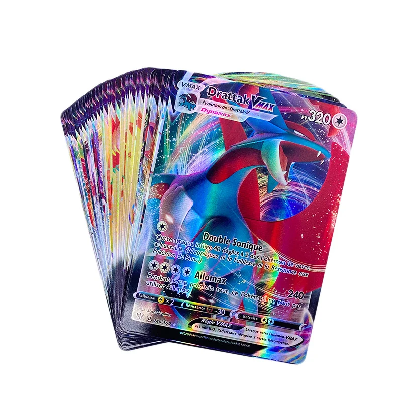 

50-300Pcs TOMY French Version Pokemon Card GX VMAX Shining V MAX TAG TEAM Battle Carte Trading Cards Game Children Toy