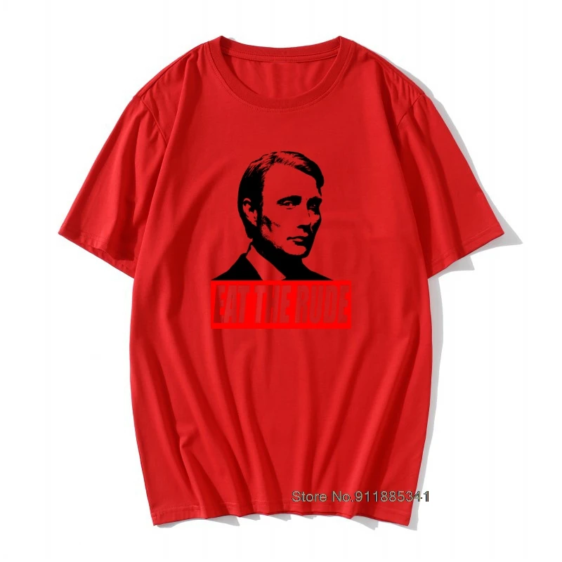 

Мужская футболка с коротким рукавом и принтом Ганнибала из натурального хлопка