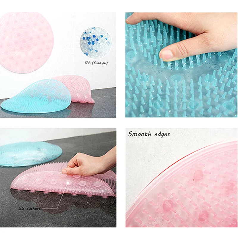 

Silicone Bath Massage Cushion Brush Anti-slip for Lazy Wash Feet Clean Dead Skin Bathroom LDIR889