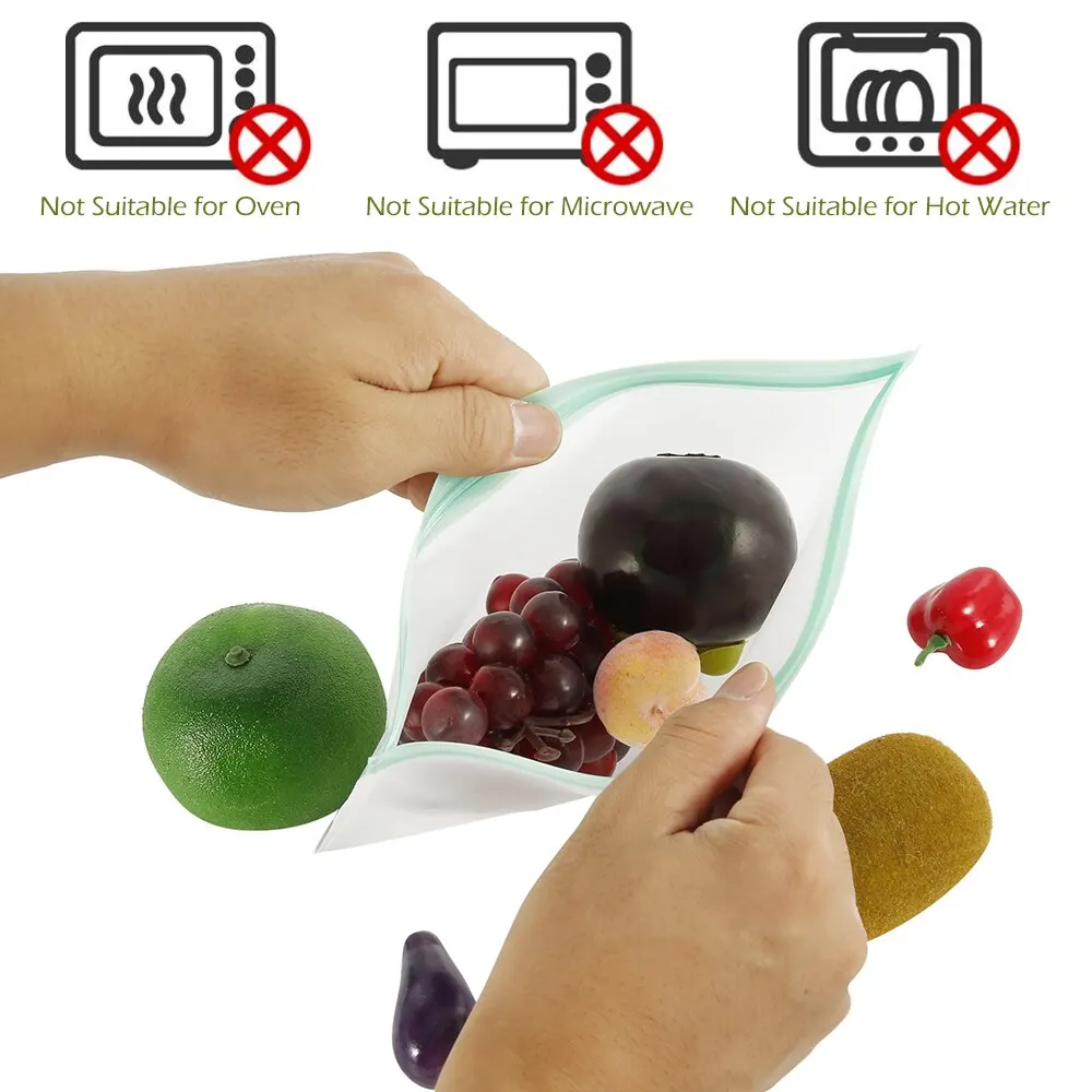 10 шт многоразовый силиконовый мешок для еды Ziplock хранения холодильник свежие