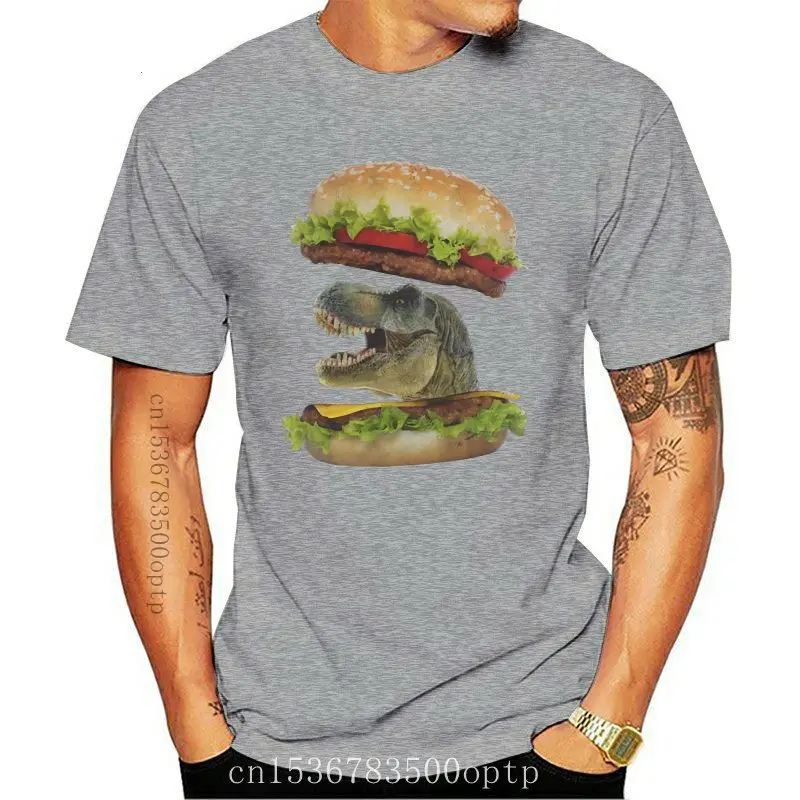 

Мужская футболка с принтом потерянных богов, динозавров, чизбургеров, футболка на заказ