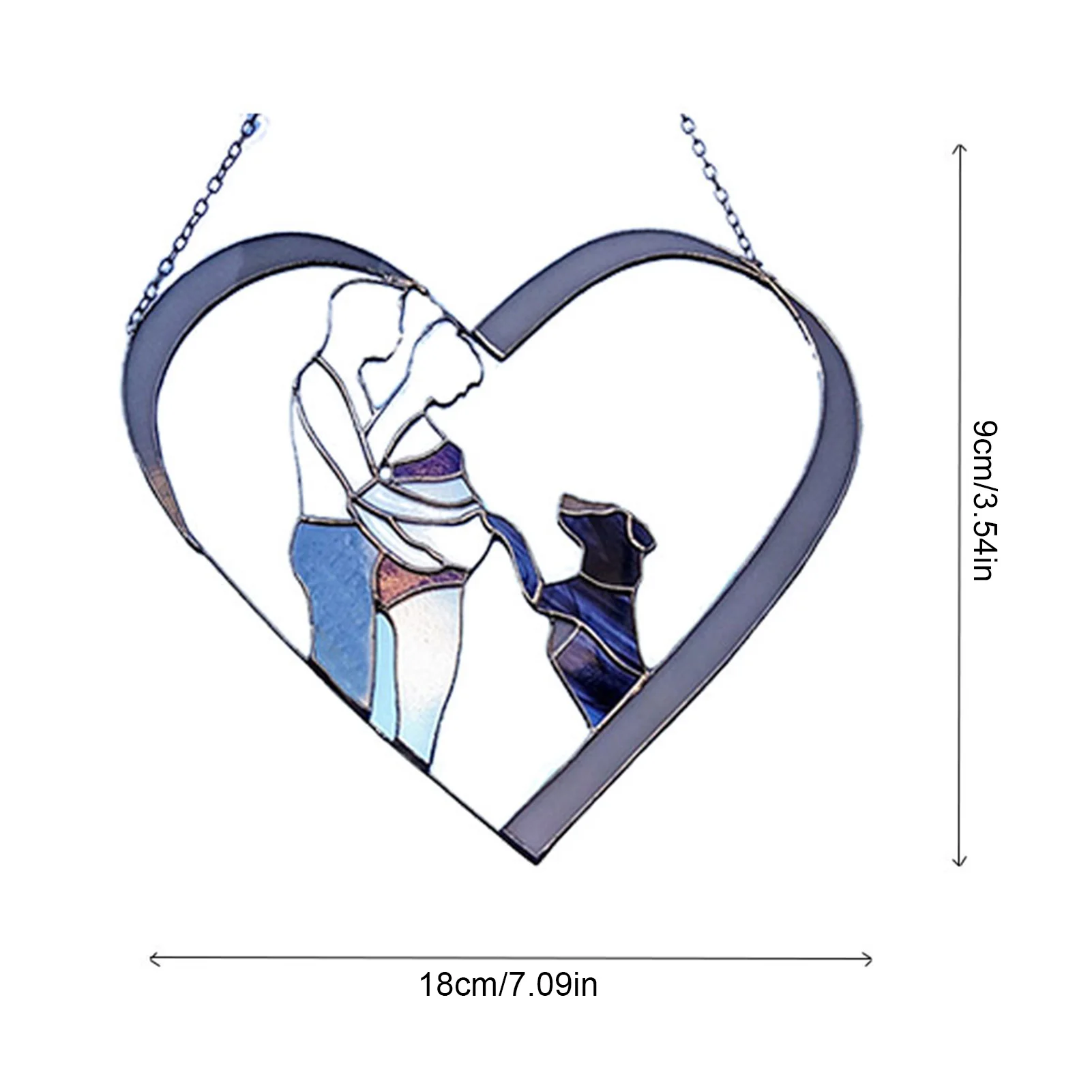 

hanging Ornament Pregnant Mother husband and dog Decoration Home Door Wall Window decor Painted Crafts Acrylic Pendant