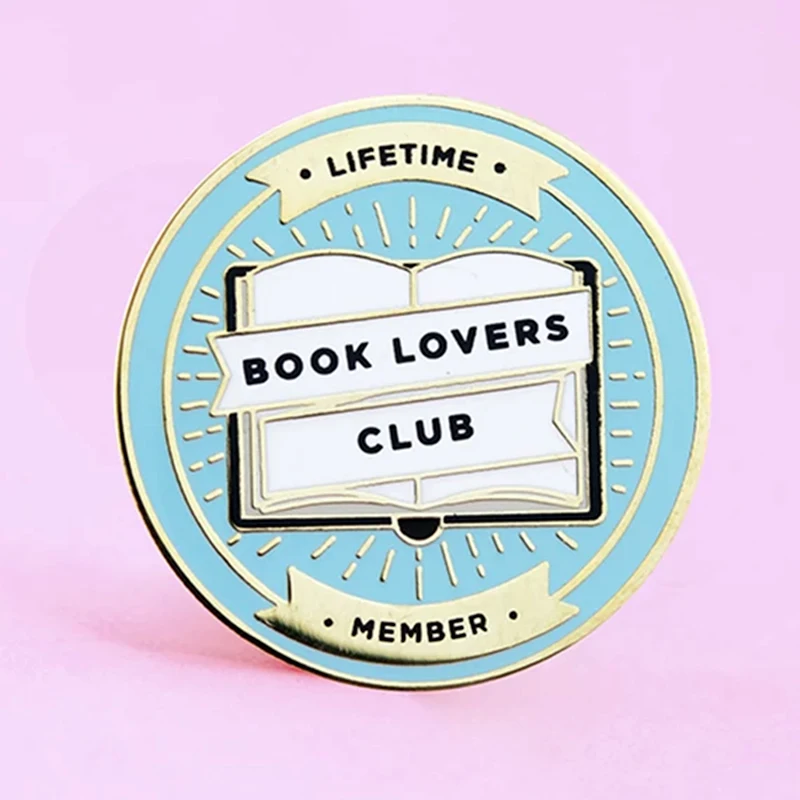 Эмалированные металлические значки броши на булавке для любителей чтения клуба