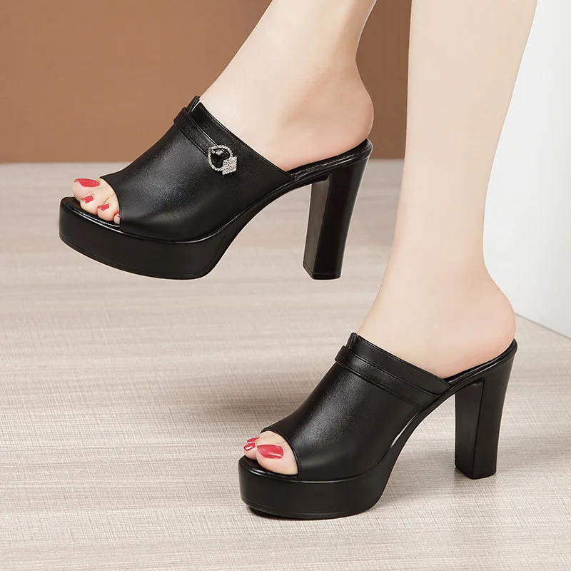 

High Heel Sandals Ladies Thick Heel Sandals Women New Fashion Summer 2021 Open Toe Platform Block Heel Shoes