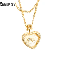 queenkiss nc632 jewelry wholesale fashion lady girl birthday wedding heart shaped swallow 18kt gold white gold pendant necklace