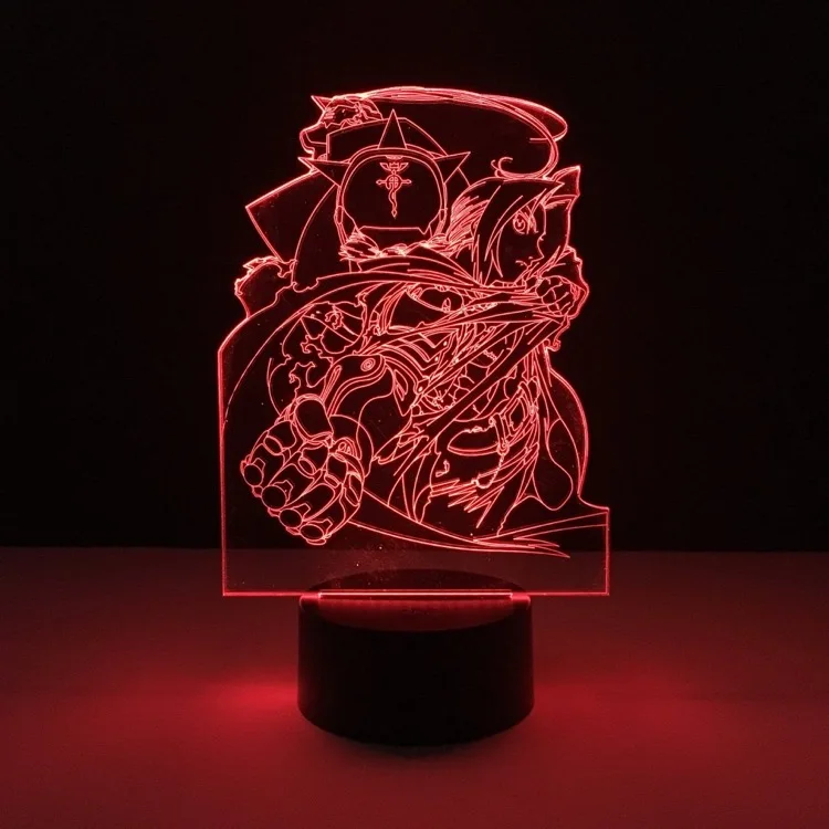 Цельнометаллический алхимик 3D светодиодный ночсветильник 7 цветов меняющая