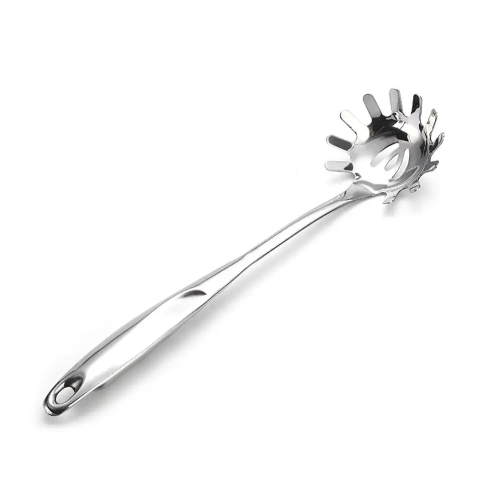 Сервер пасты Прочная нержавеющая сталь лапша ложка для сервер с эргономичной