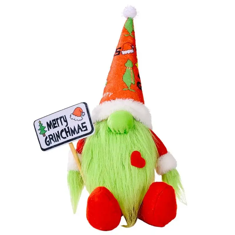 

1 Pcs Christmas Dwarf Doll Cute Faceless Dwarf Doll Decorations For Merry Christmas DIY Green Gnome Doll Ornament For Xmas