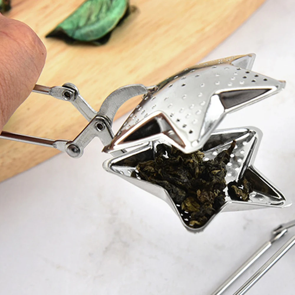 

Stainless Steel Moon-Shaped Tea Set Mesh Reusable Geometric Figure Tea Bag Coffee Bean Filter Household Tea Leaking Tea Tool 1PC