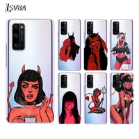 lovely devil woman silicone cover for honor 30 30i 10i 30s v30 v20 9n 9s 9a 9c 20s 20e 20 7c lite pro phone case
