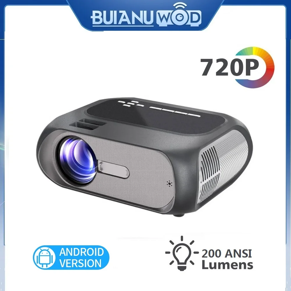 BUIANUWOD 2020 New T7 Home Theater 720P 200 ANSI LED 200'' Smart Projector Android 10 Support 4K 1080P Full HD Beamer |